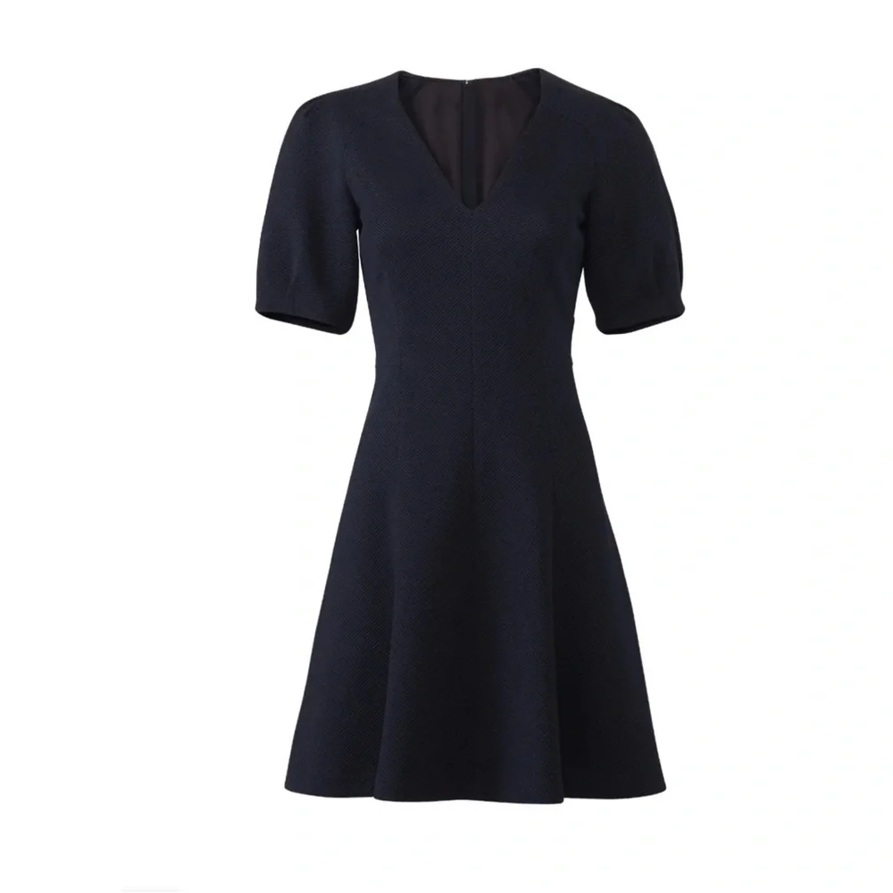 REBECCA TAYLOR Navy Stretch Textured Dress Size 2 - Picture 5 of 12